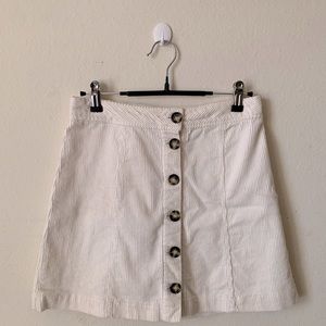 H&M white corduroy skirt